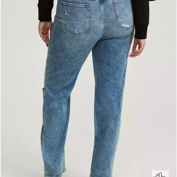 Torrid High Rise Distressed Blue Jeans- BNWT- size 24W - Picture 3 of 8